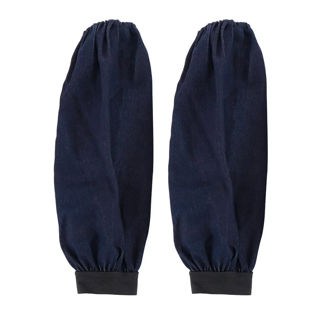 Waterproof Oversleeves 1 Pair Welder Lengthen Arm Protective Sleeves Denim Blue Welding Arm Sleeves Working Cut Resistant Heat Protection