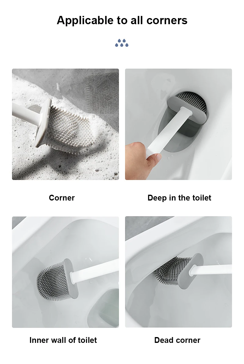 Description Picture 3 of itemLong Handle Brush Convenient Double Brush Design Durable Materials No Dead Corners Save Space Space-saving Bathroom Tools