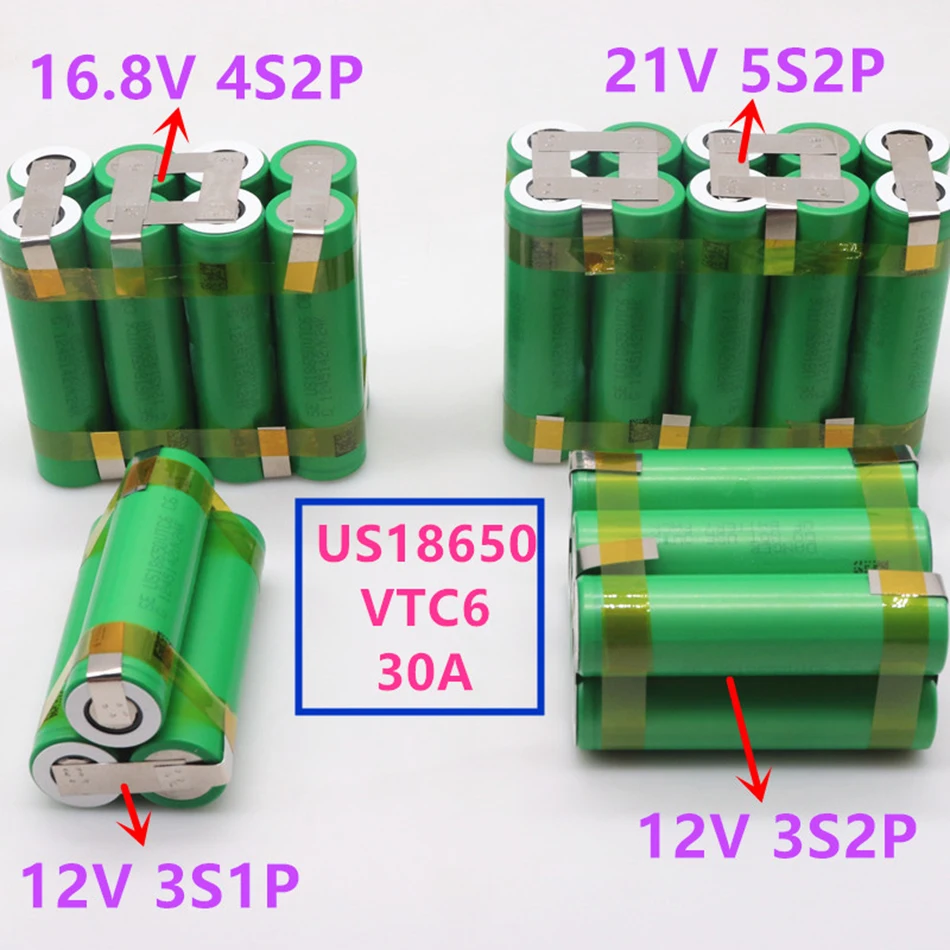 

12V 18650 VTC6 battery 3000mAh 30amps for 12.6v screwdriver battery weld soldering strip 3S1P 12.6v battery pack (customize)