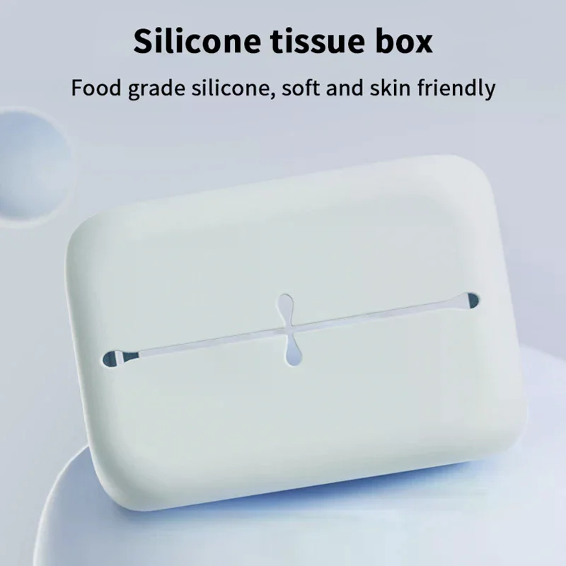 Soft Waterproof Tissue Box Cover Silicone Reusable Wet Wipe Boxes Light Luxury Tissue Box Holder Bathroom Kitchen Paper Holder