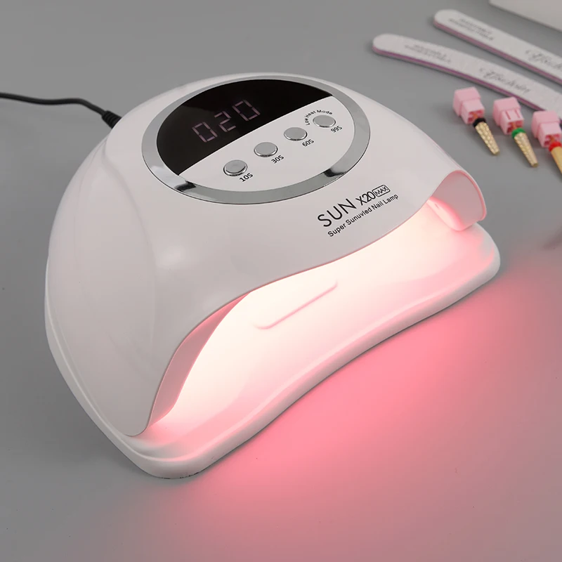 SUN X20MAX 네일 건조기 기계 72 LED 손톱 용 UV LED 램프 젤 폴란드어 경화 매니큐어 램프 10/30/60/99s 타이머 LCD 디스플레이