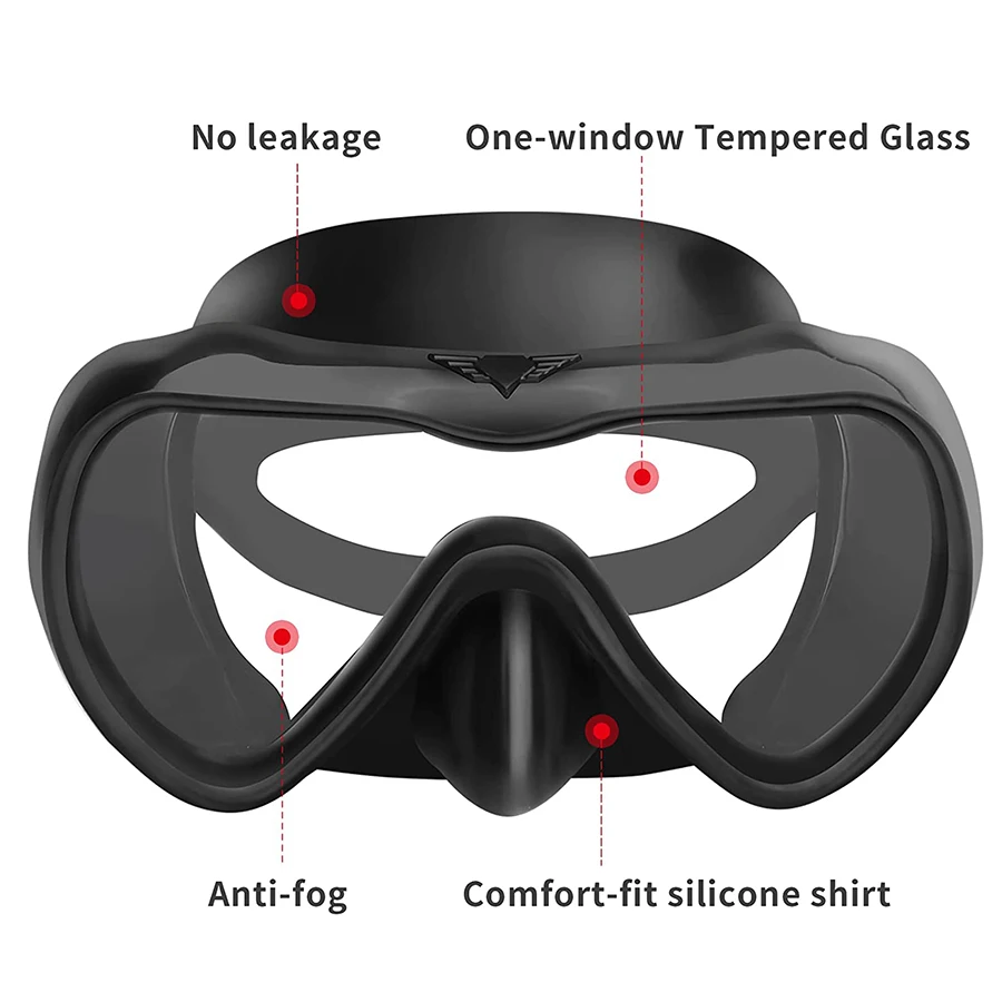 Adult Mirrored Len Scuba Diving Glasses UV Protection High Definition Large View Swimming Mask with Black Zipper Box for Man