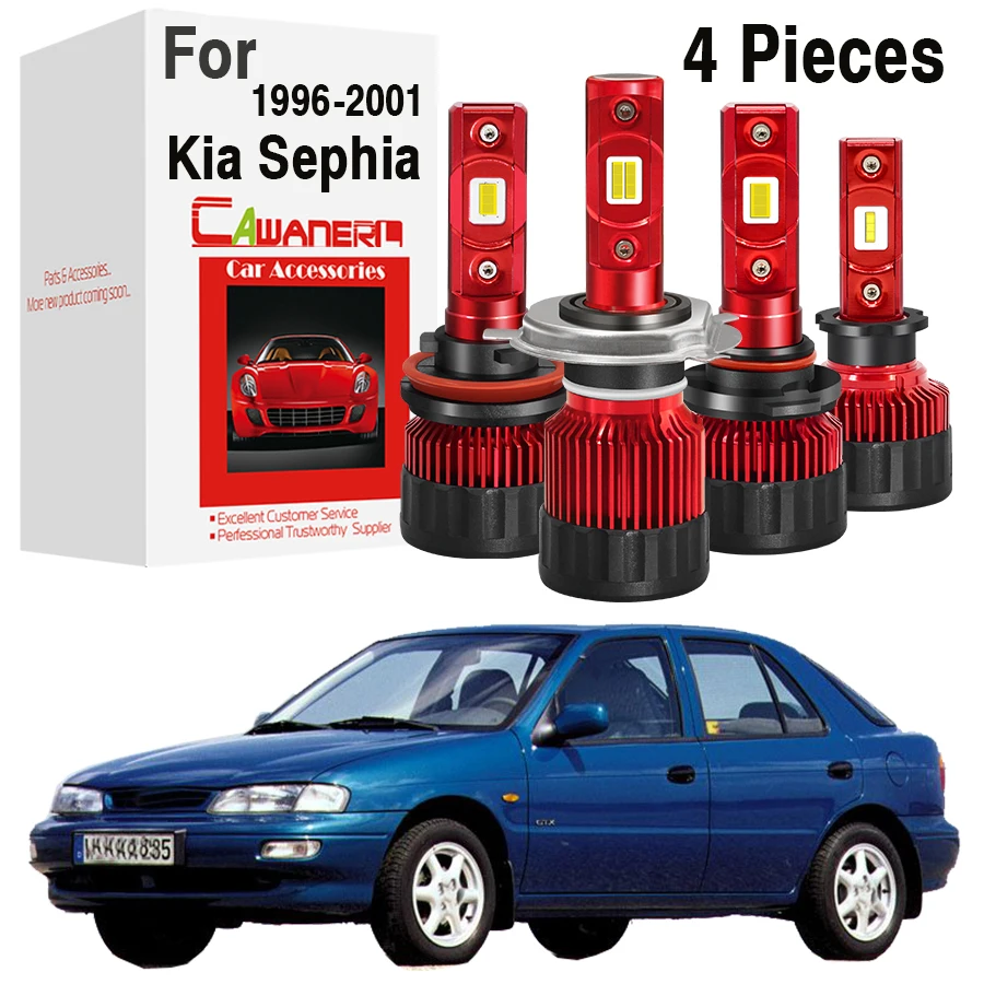 

4X30 Вт передняя светодиодный ная лампа для фар ближнего и дальнего света, 6000 лм, 12 В, аксессуары для Kia Sephia 1996-2001