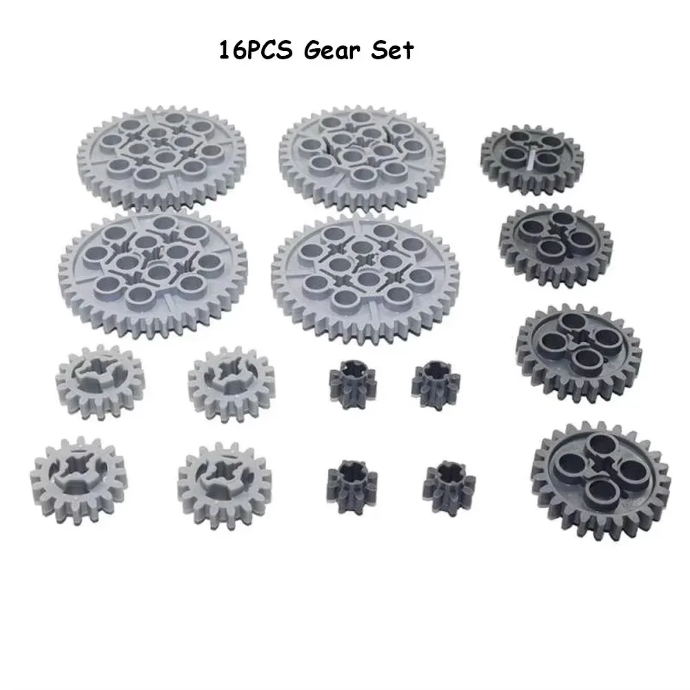 Tracks Wheels Technical Bricks Multi-specification Gears Set Chain Crawler DIY Parts Building Blocks Assembled Toys For 3711