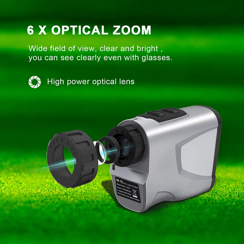 Hunting Laser Rangefinder 650 Yards Distance Meter 6X Magnification with Vibration Angle Height Speed Measuring Tool for Golf,laser rangefinder,distance meter