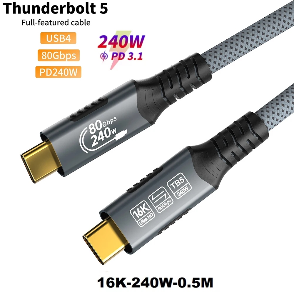 ตัวเลือกสินค้า สายชาร์จ USB-C 240W รองรับ Thunderbolt 4 ความเร็วสูง