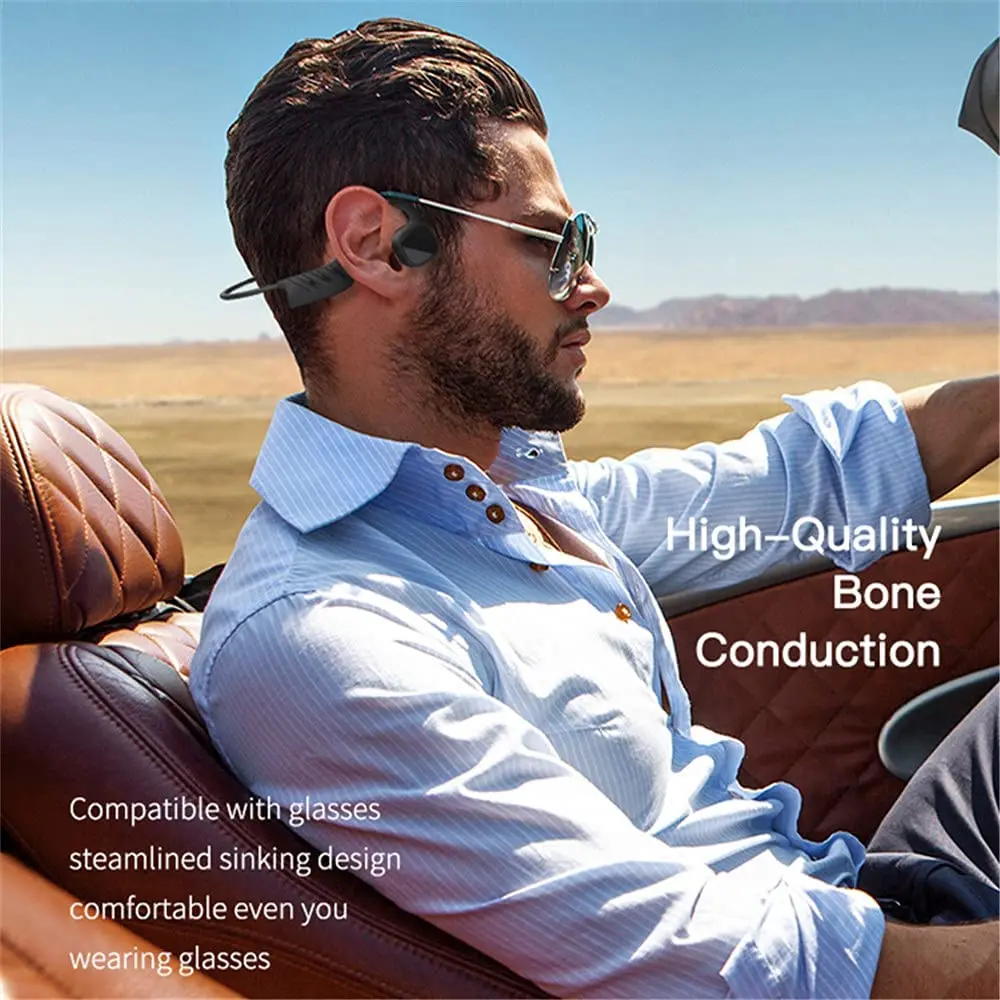 Écouteurs sans fil Bluetooth à Conduction osseuse IPX8, casque d