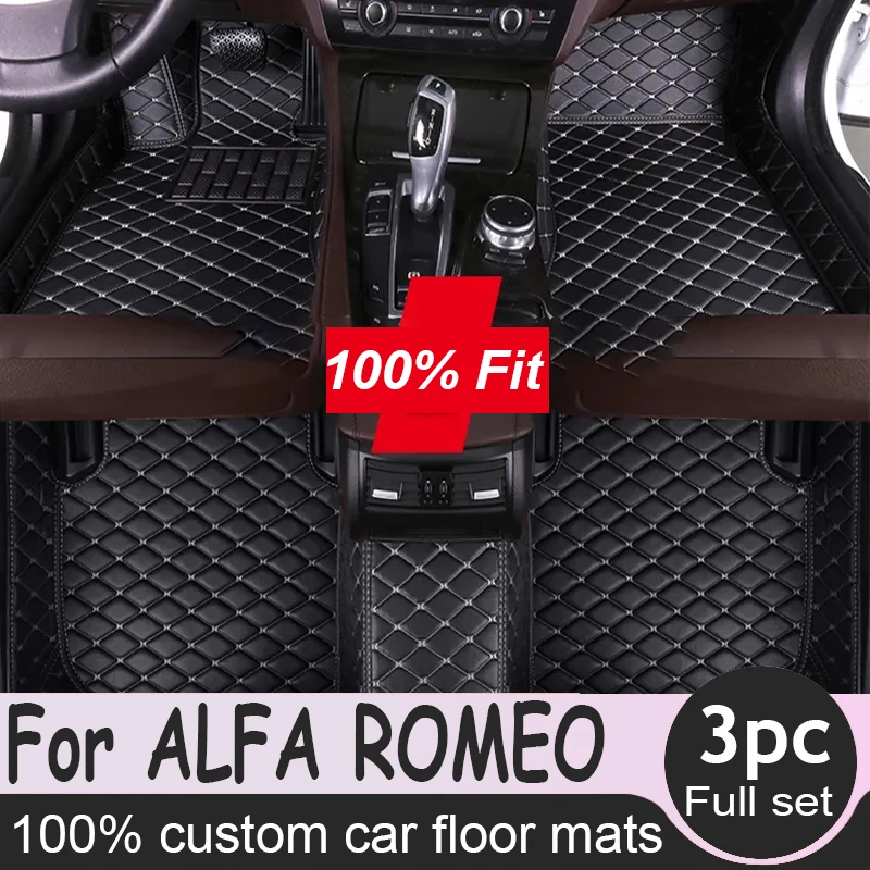 Tappetino Auto Per Alfa Romeo Giulia Mito Stelvio Gt Giulietta 4C 159 Spider 916 Gtv Brera 166 147 Spider Accessori Auto