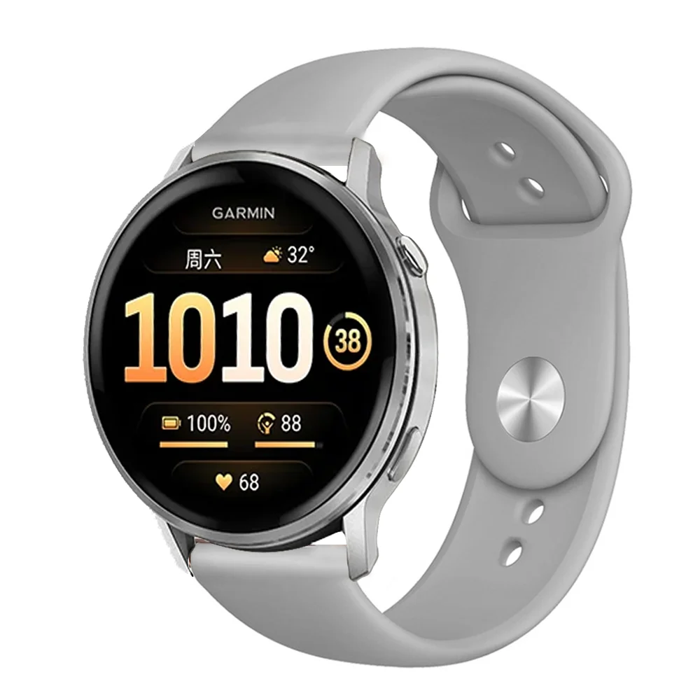 Silicone Sports Strap - Adjustable Fitness Bracelet, 20/22 mm Band
