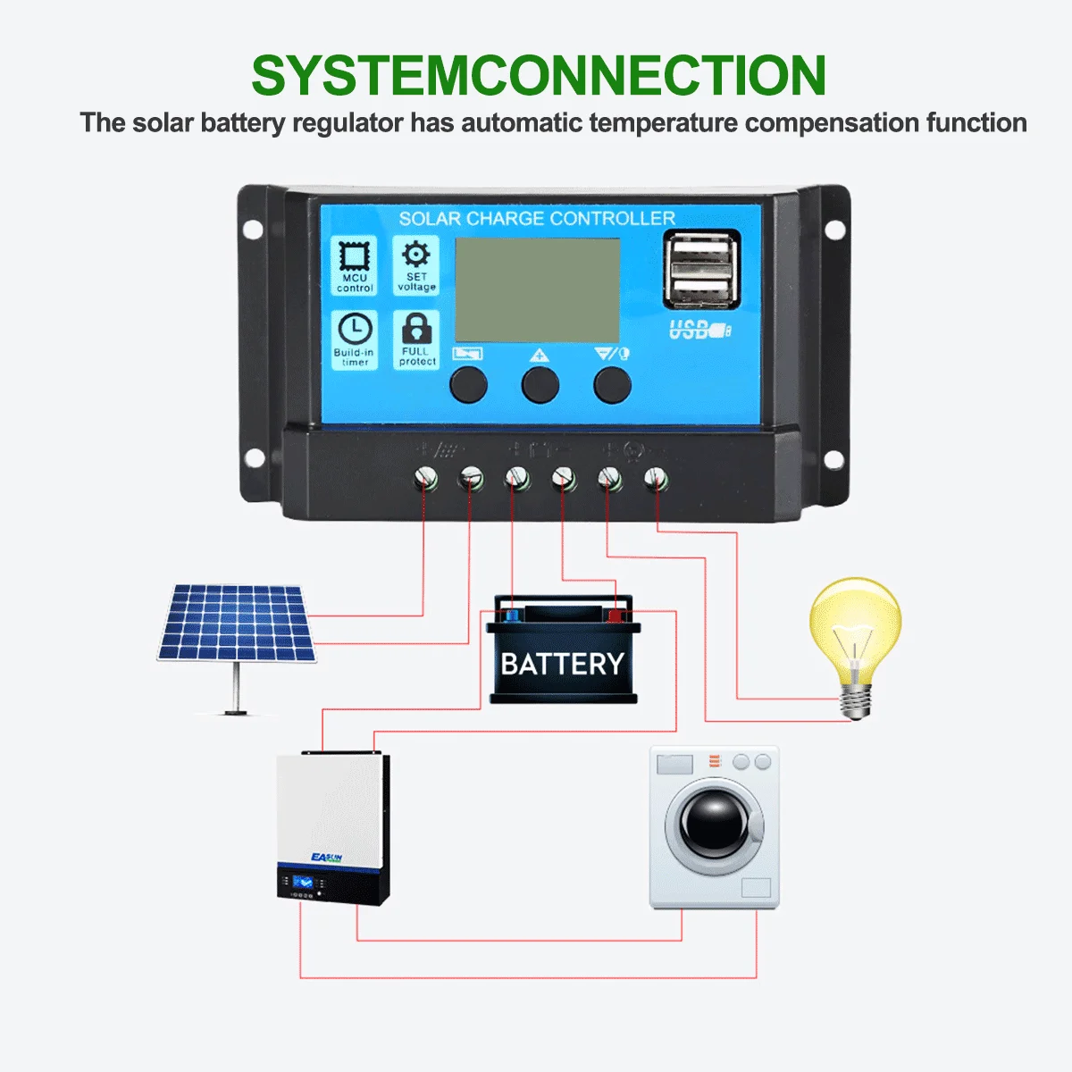 controlador profissional painel solar regulador de 01