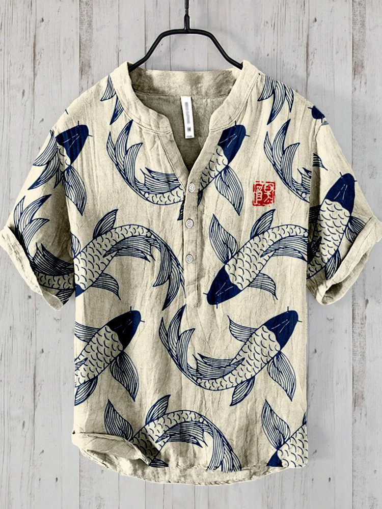 Chemise pour Hommes Graphique à Col Boutonné Rainbow Casual