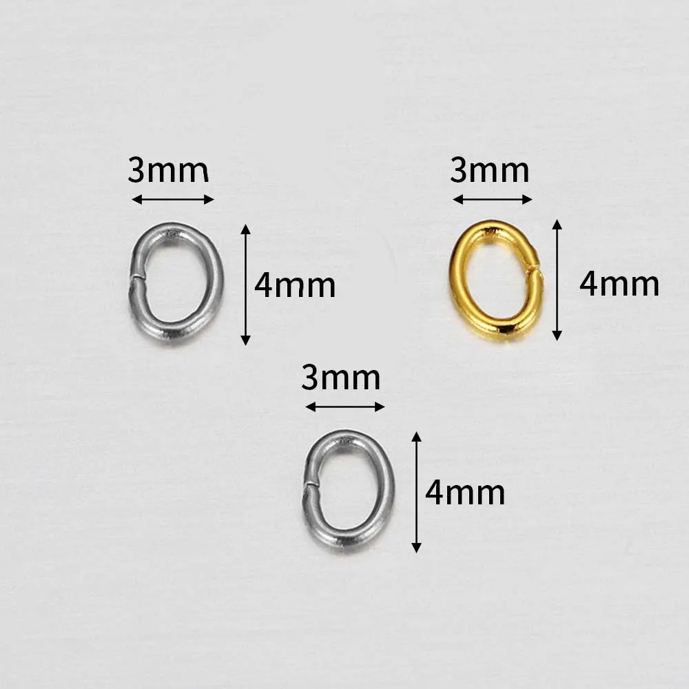 100 Stück 18K Vergoldete Edelstahl Starke Ovale Offene Biegeringe Split-Ring-Verbinder für DIY Armband Halskette Schmuckherstellung – Detail 2