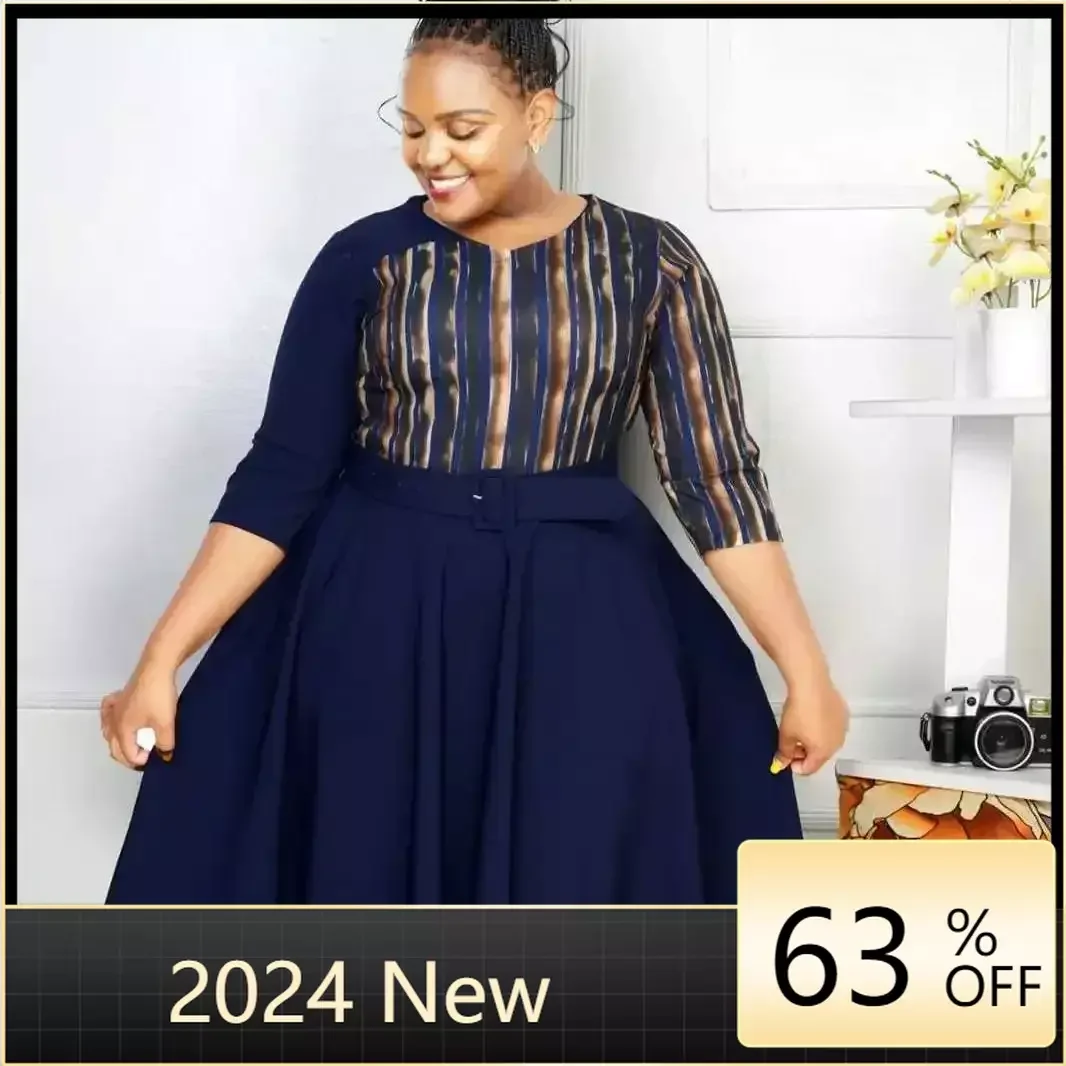 

African Dresses For Women Plus Size Abaya Dashiki Ladies Traditional Africa Clothing Fairy Office Lady Dress 2024 Spring Summer