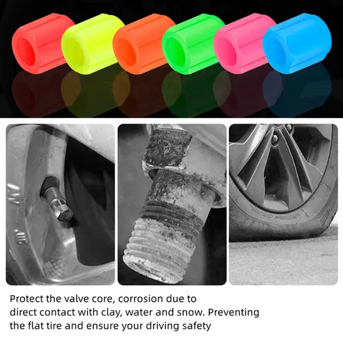 Luminous Tire Valve Caps 6 Colors Car Motorcycle Glowing Valve Cover Car Tire Wheel Hub Styling Tool Auto Accessories 4/8/20pcs - Image 4