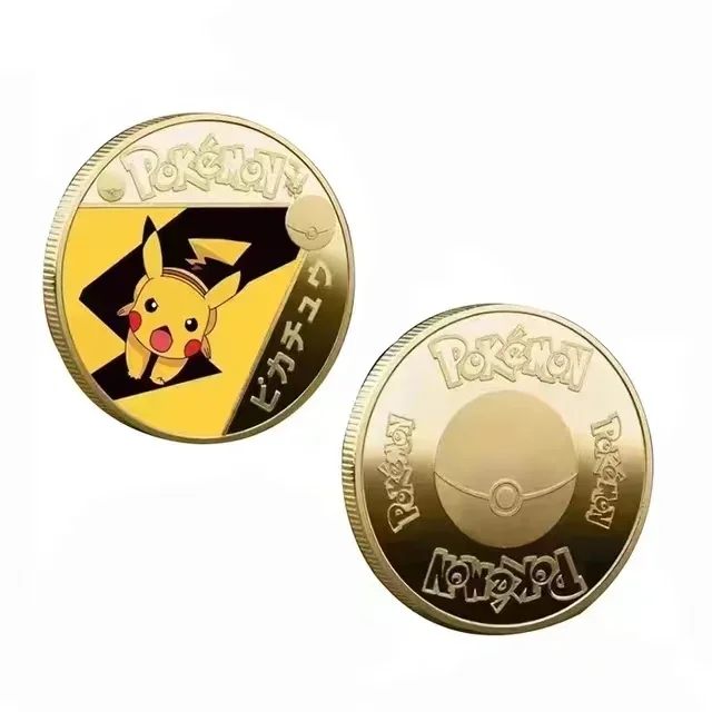 thumbnail image 1 of New Gold Coin Metal Set Mewtwo Pikachu Anime Card Pikachu Commemorative Medallion Collectible Pokeball Christmas Gift, 1 of 5