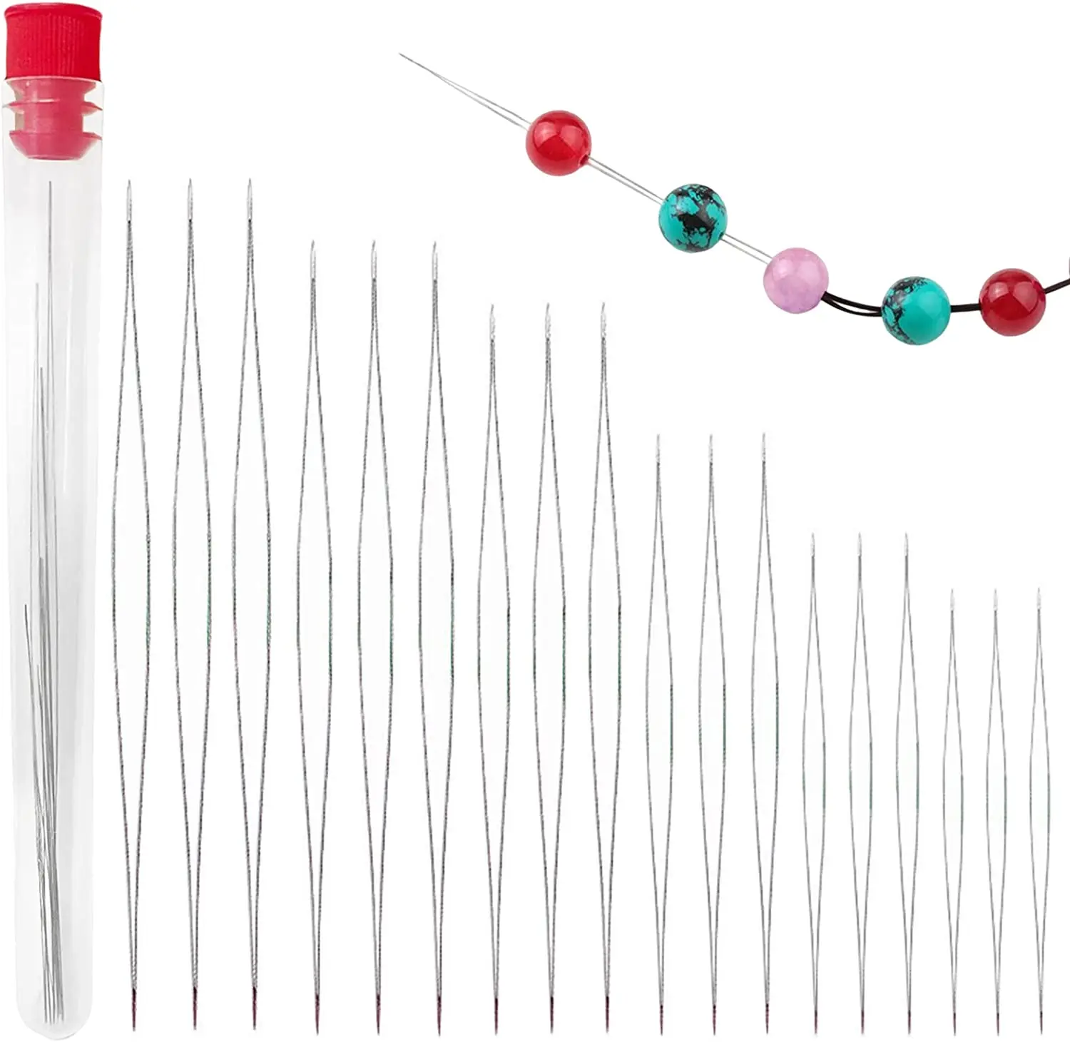 5PCSOpenCurvedBeadingNeedlesPinsJewelryMakingToolsStainless