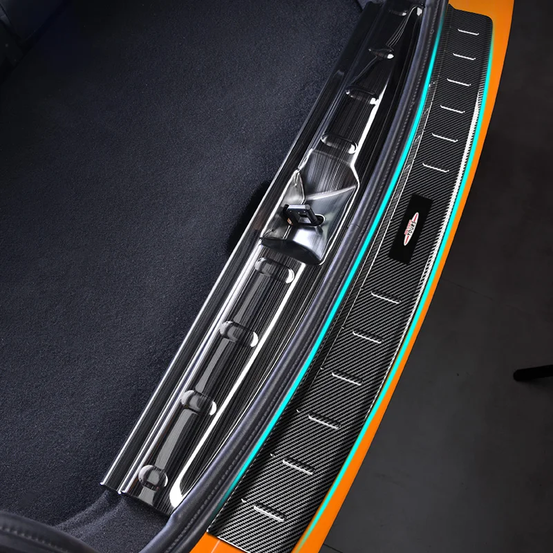 

Car Trunk Styling Stainless Steel Rear Bumper Protector Trunk Door Sill Thread Plate Mouldings Trim For Mini Cooper F55 F56