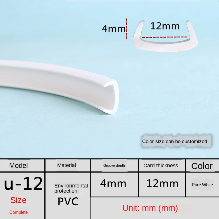 U Edge Banding Veneer - Soft PVC Edgeband in Assorted Colors and Sizes