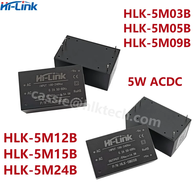 Power Adapter Power Supply Switching Power Supply Hi-Link HLK-5M05B 5M03B 5M09B 5M12B 5M24B Hi-Link 110V 220V To 3.3V 5V 9V 12V 24V CE Standard ACDC Power Converter Module
