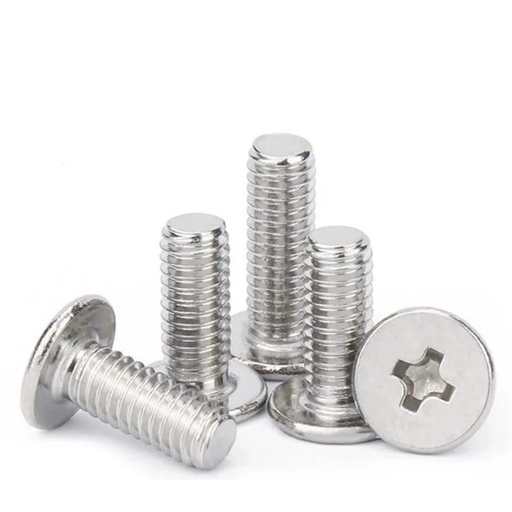 Flat Head Screw 5-20Pcs M1.4 M1.6 M2 M2.5 M3 M4 M5 M6 M8 CM Cross Phillips Ultra Thin Super Low Flat Wafer Head Screw Bolt 304 Stainless Steel