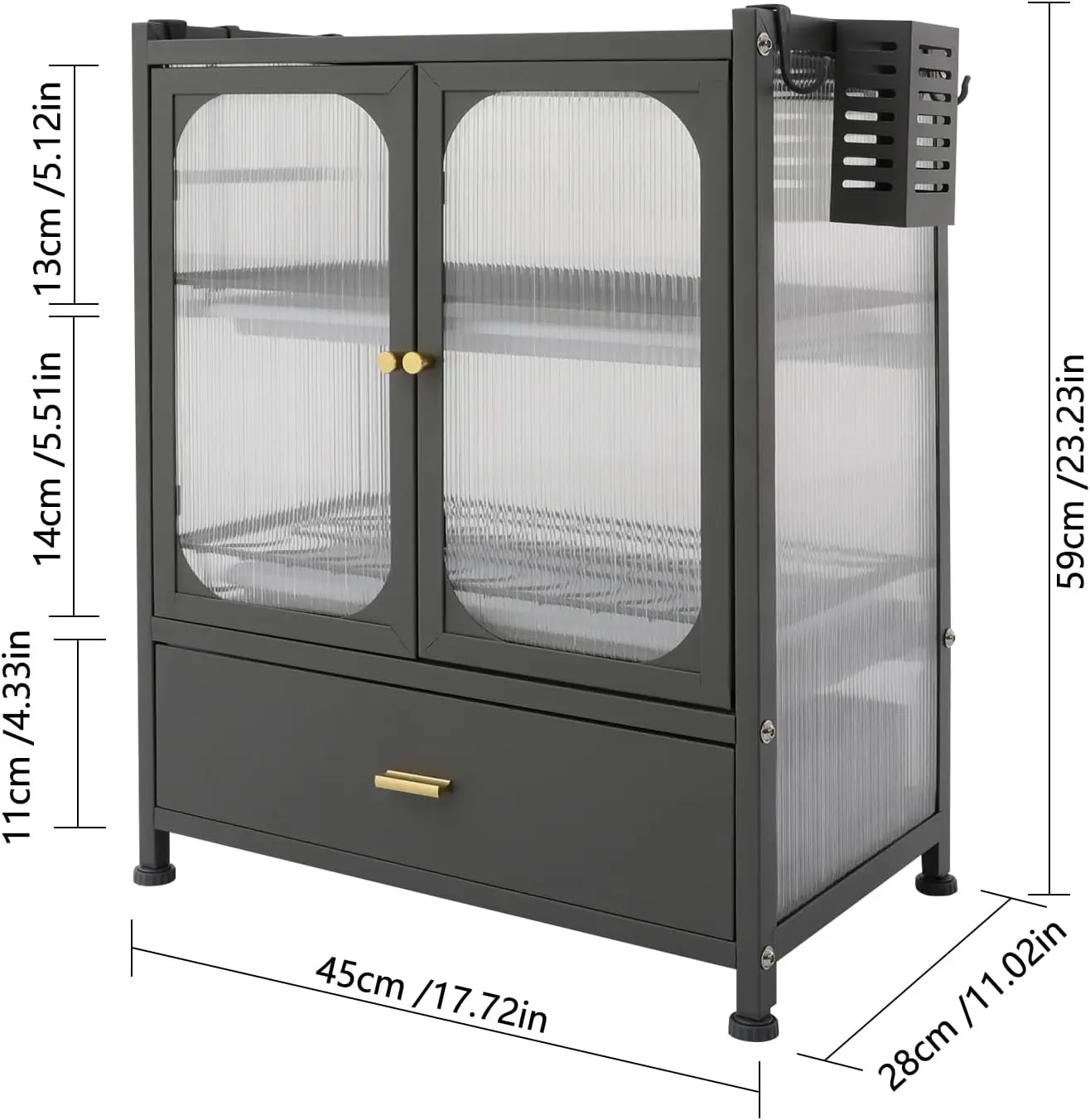Grey Dish Rack Strainer 3 Tier Steel Dish Drainer Rack Cup Storage Rack Kitchen Countertop Utensil Holder with Drawer  Dish