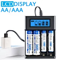 LCD Display AA  / AAA Battery USB Charger 4 Slots For NI-MH /NI-CD AA  AAA 1.2V Rechargeable Battery Indicator Battery Charger