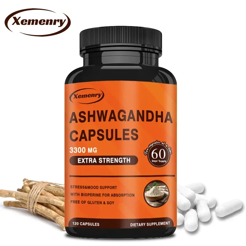 

Ashwagandha Capsules - Stress Relief Formula, Natural Mood Support, Stress, Focus and Energy Support