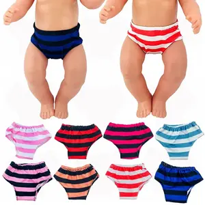 Fit 18Inch/43cm Doll Stripes Underpants Dollhouse Accessories Short Pants Toy Diapers Multicolor Changing Dressing Game