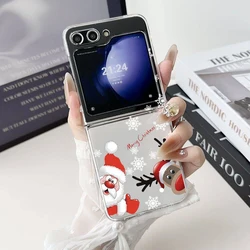 Festive Cartoon Merry Christmas Phone Case - Hard Folding Cover with Santa Design and New Year Theme for Samsung ZFlip 3 (Style 4)
