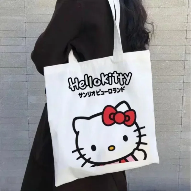 Shoulder Bag Ladies Handbag Canvas Bag Travel Bag Disney Women Cute Hello Kitty Canvas Tote Bag Femme Shopping Shoulder Bags Travel Tote Luxury Designer Handbags Handiness