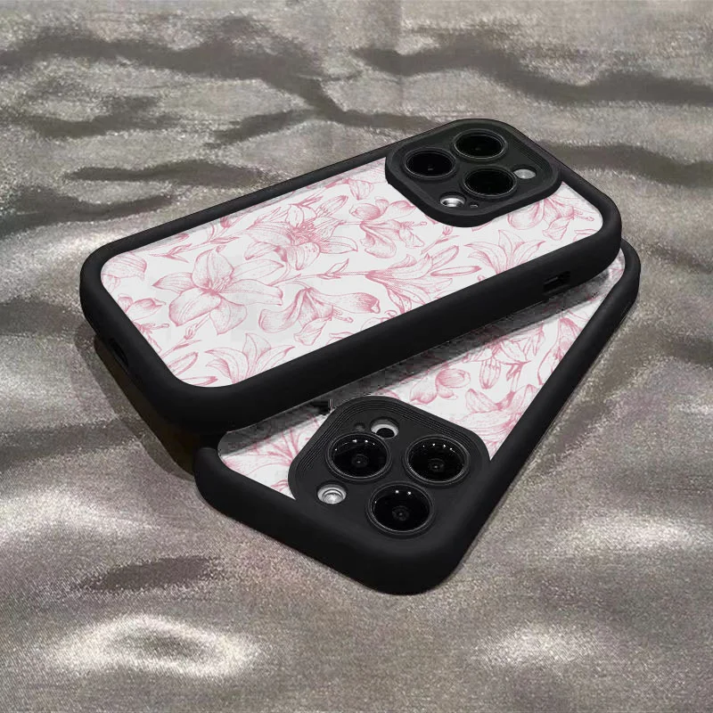 Elegant Pink Lily Shockproof Soft Phone Case - Durable TPU Cover