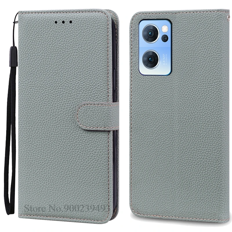 Premium Soft Silicon Wallet Leather Flip Case for OPPO Reno7 - Durable and Stylish Protection