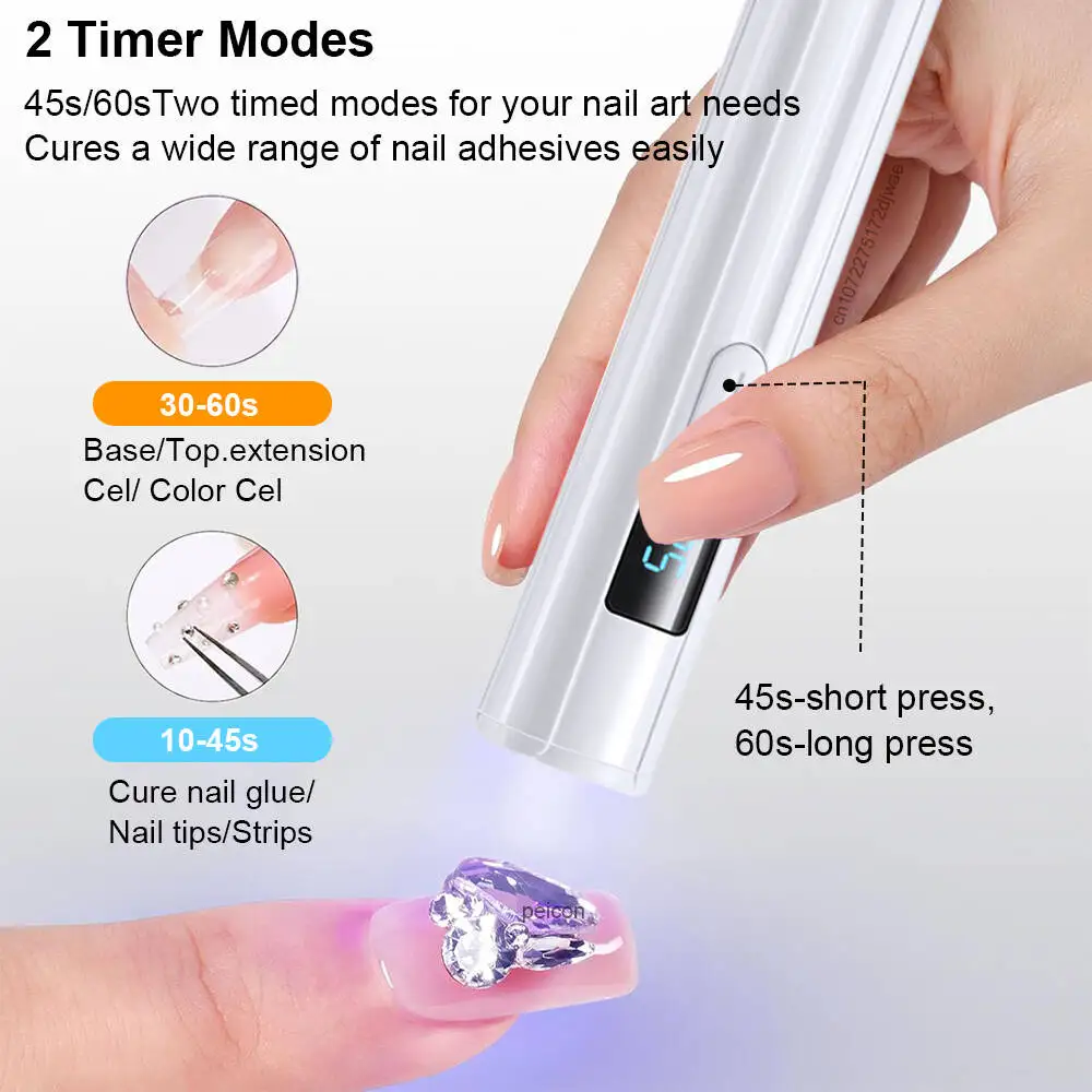 UV LED 젤 네일 램프 휴대용 UV 네일 라이트 빠른 경화 네일아트 충전식 핸드헬드 미니 네일 드라이어 램프 가정용