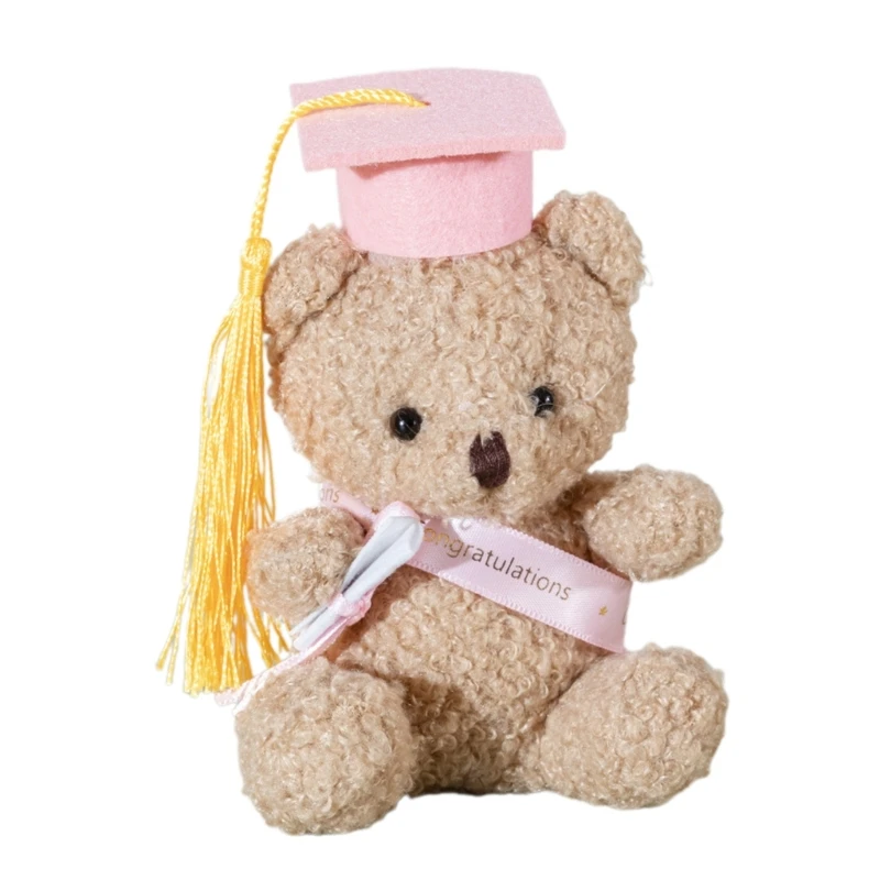 Plush Toy Stuffed Bear Graduate Student Souvenir Graduation Gift Bachelors Hat Graduation Hat Gift for Schools