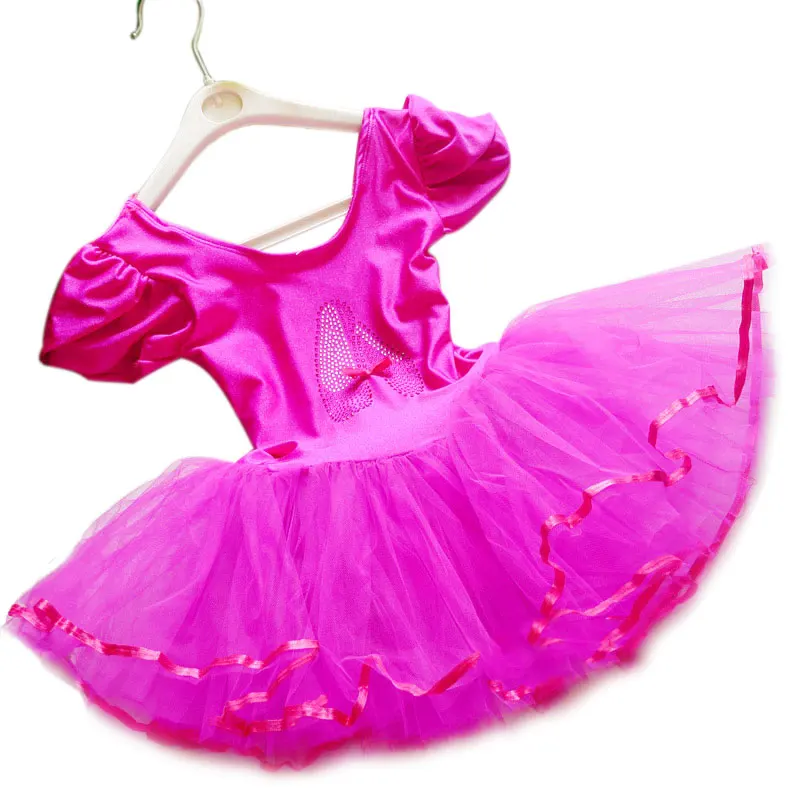 

Short Sleeved Spandex Gymnastics Leotard Swimsuit Ballet Dancing Dress Kids Dance Wear Skating Dresses for Girls