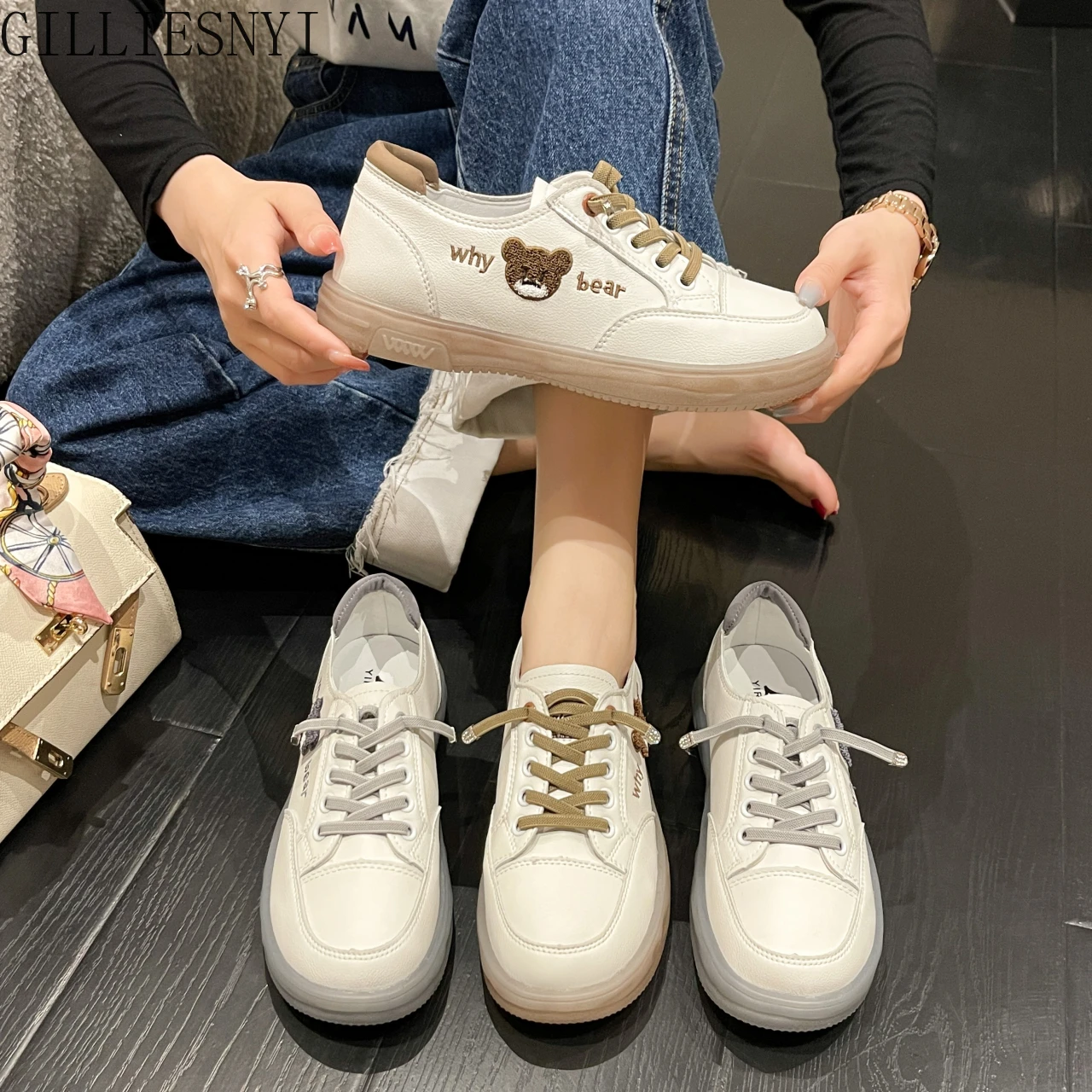 

Женские кроссовки с круглым носком, на шнуровке, с вулканизированной подошвой