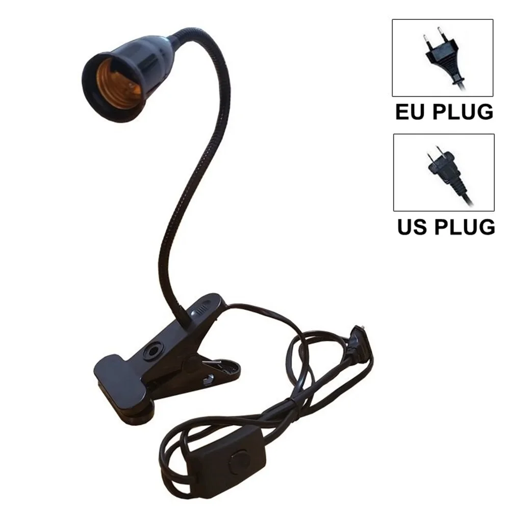 360 Degree E27 Flexible Lamp Holder Clip E27 Base Adapter Socket with On Off Switch for Grow Light EU US Plug Use as Desk Lamp led strip light solar powered rgb led lights flexible led lamp tape ribbon rgb tv desktop screen backlight outdoor diode tape