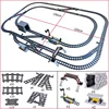 City Train Station Platform Traffic Light Cave Flyover Tracks Straight Curved Rails Building Block Bricks Technican Creative Toy 1
