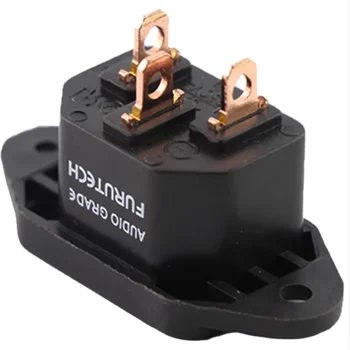 Furutech Tail Seat Plug Gold Plated / Red Copper Power Socket Connector IEC Power Plug Power Tail Interface Filter Inlets Plugs