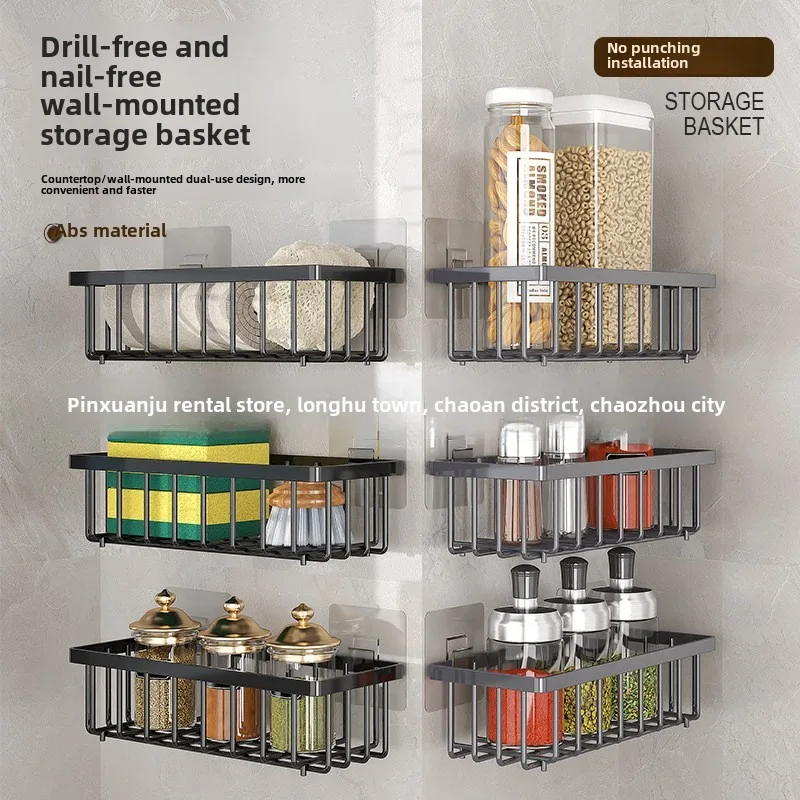 Wall-mounted Kitchen Storage rack Sponge Holder, Shelf and Storage Rack for Dishcloths and Dishwashing Sponges 2