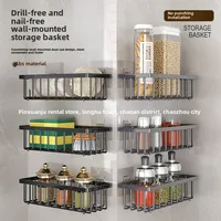 Wall-mounted Kitchen Storage rack Sponge Holder, Shelf and Storage Rack for Dishcloths and Dishwashing Sponges 2