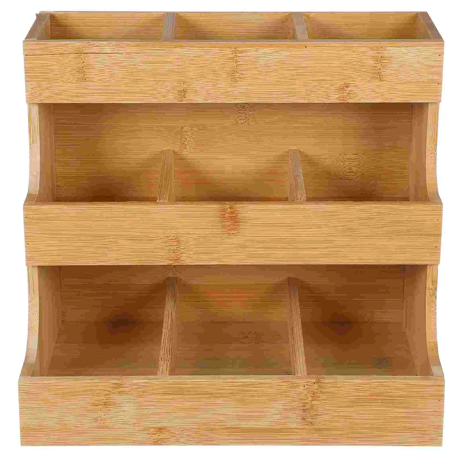 

Tea Organizer Coffee Holder Box Packet Storage Condiment Wooden Rack Wood Sugar Station Shelf Container Bar Packets Stand