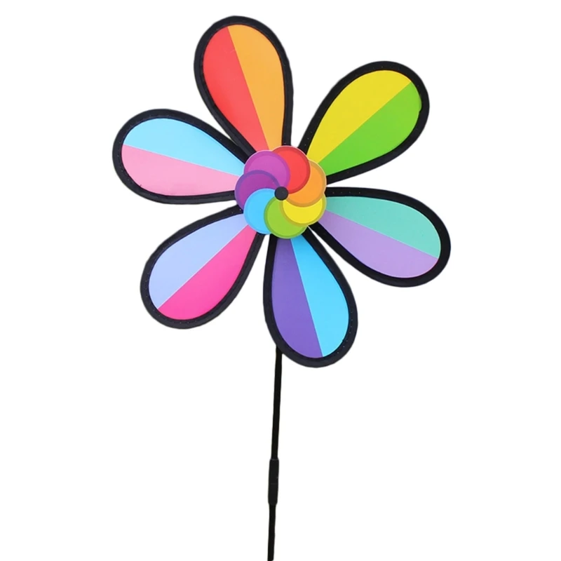 

Pinwheel Flower Windmill Garden Decoration Colorful Wind Spinner for Yard Kids Dropship