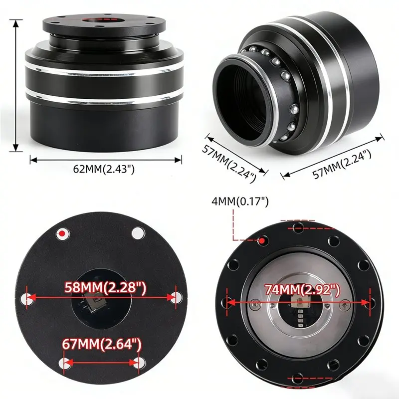 6홀 레이싱 시뮬레이터 스티어링 휠 퀵 릴리스 허브 어댑터 70MM MOZA Simagic M10 A/미니 유로 트럭 QR040 B용