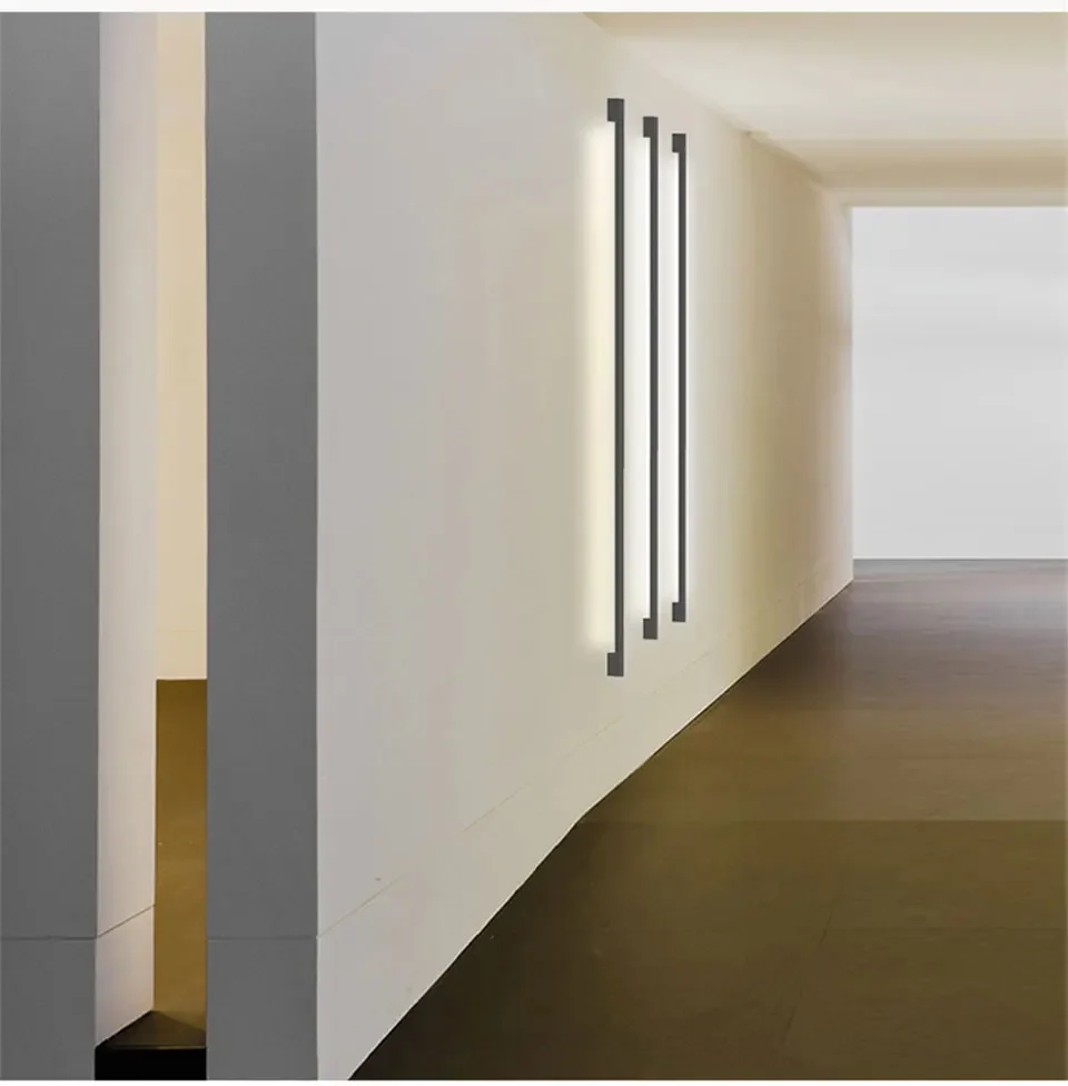 Description Picture 4 of itemModern Minimalist Long Wall Lamp LED Wall Mounted Light Indoor Living Room Bedroom Background Lamp Home Decora Fixtures 110/220V