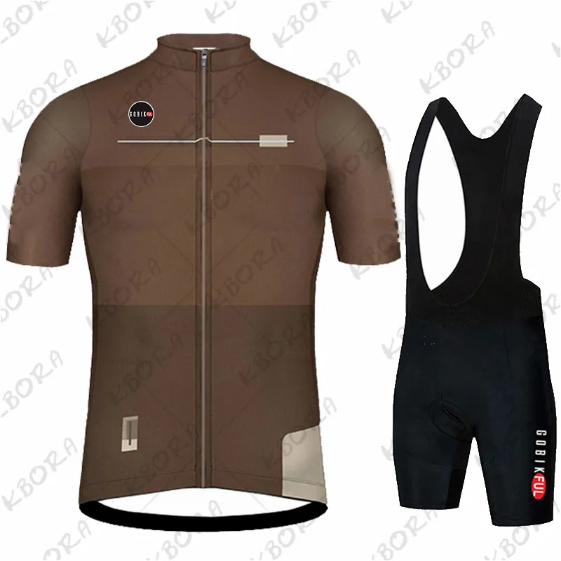 KBORA Men's Cycling Jersey Set Quick Drying Jersey Sportswear Short Bib Breathable Gel Pad Summer
