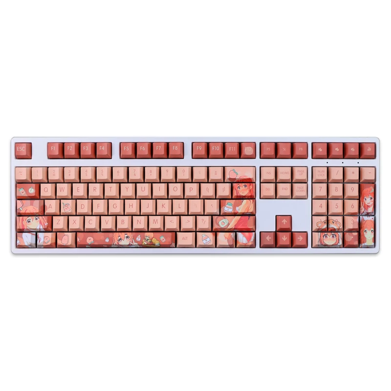 Chaves Conjunto Pbt Tintura Subbed Keycaps dos Desenhos Animados Anime Gaming Key Caps Cherry Perfil Keycap para Alugar Namorada Sakurasawa Sumi 108 - Imagem 4