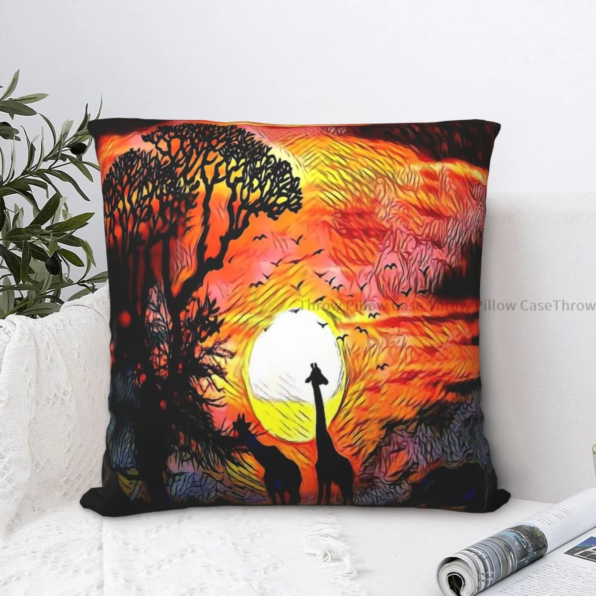 

Африканская сафари, декоративная подушка, искусственный рюкзак, наволочки, DIY печать, мягкий стул, Декор