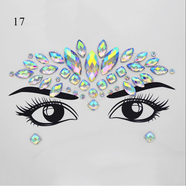 Crystal Tattoo Sticker Drill Stickers Eyes Sticker Party Face Stickers Face Decoration Diamond Masquerade Temporary Tattoo