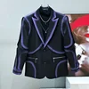 PFHQ Tie-dyed Designer Gradient Suit Set Loose Casual Shoulder Padded Jacket Two-piece Sets Long Sleeve Contrast Color 21E1254 3